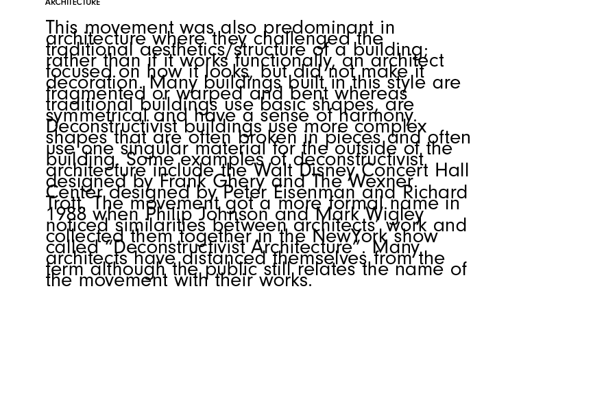 Booklet "Architecture" page