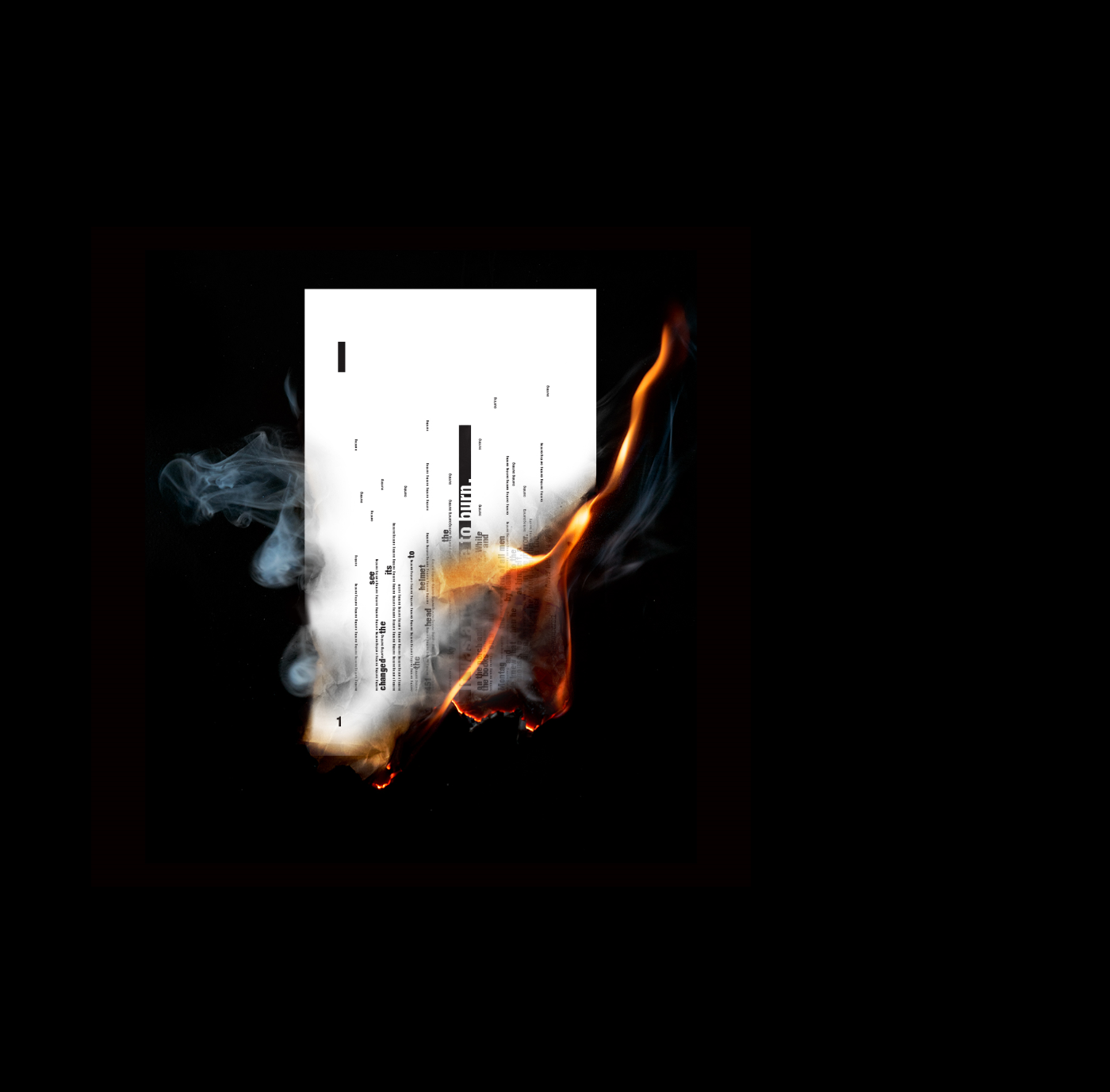 Fahrenheit 451 book cover design in flames. Burning paper mockup by dirtybarn via behance.