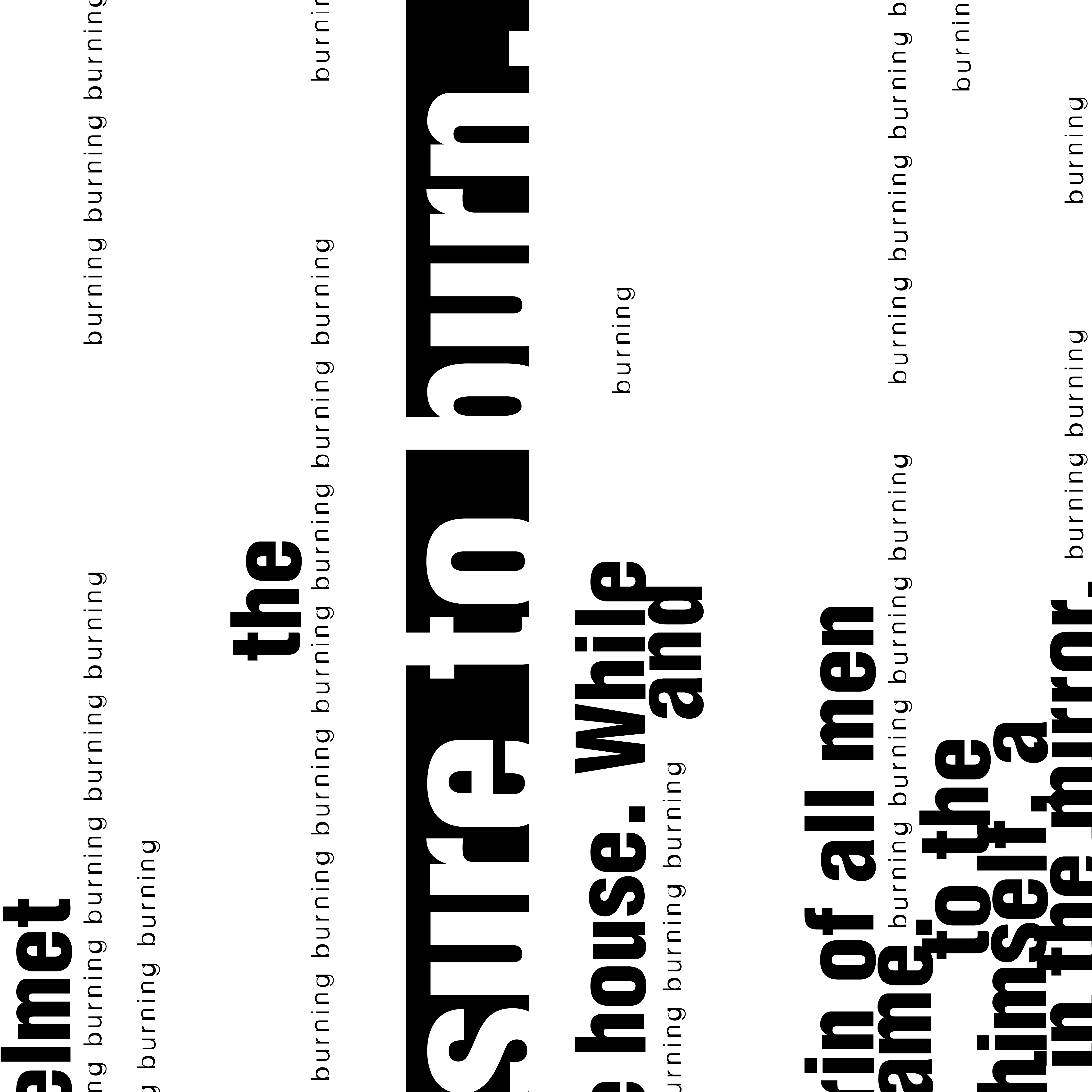 Close up of Fahrenheit 451 Book Cover Design. Text from the first page written at a 90 degree angle.